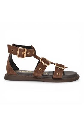 Sandalo donna Janet & Janet in camoscio colore testa di moro. JANET & JANET | 826-847